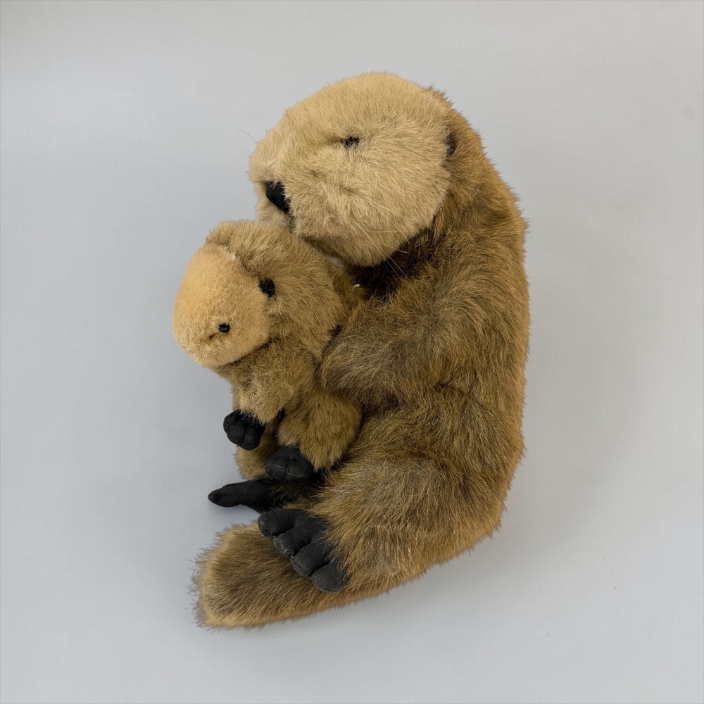 Fiesta Sea Otter with Baby Plush Stuffed Animal Toy 13 Inch Brown